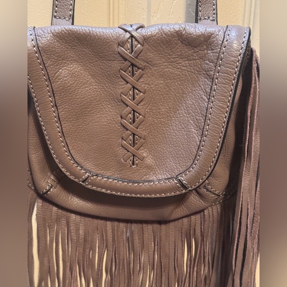 JOE'S Leather Haywood Purse Crossbody Fringe Small Handbag Western Brown Hobo - Picture 4 of 14
